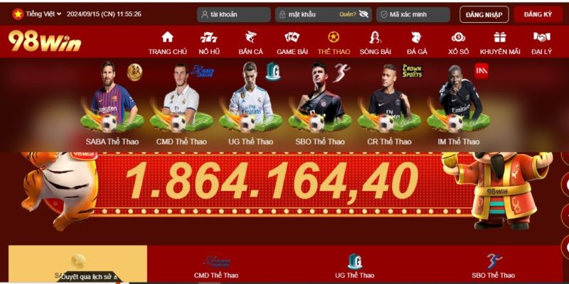 Những sảnh cược thể thao lớn tại 98Win